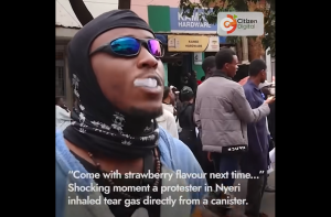 Kenyan Gen Z Protester Goes Viral For Smoking Teargas Kenya Direct From The Canister